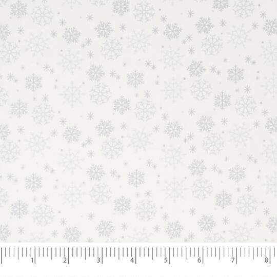 SINGER Christmas White Snowflakes Cotton Fabric
